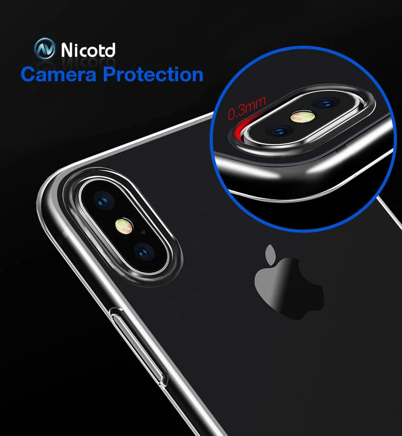 Nicotd прозрачный силиконовый мягкий ТПУ чехол для XS X 7 Plus 8 MAX XR Прозрачный телефона