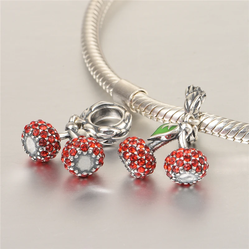 Известный дизайнер ювелирные изделия для женщин 925 серебро дети кулон вишня Шарм