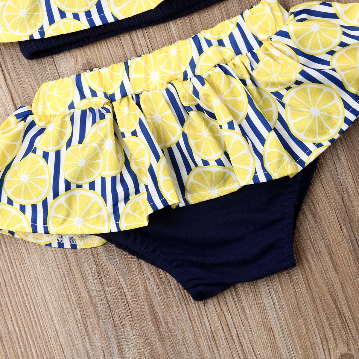 Летняя Детская жилетка в полоску с лимонами для маленьких девочек 3 шт. топ шорты