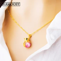 crystal pink white green natural stone 24k gold pendant no chian female quartz tiger eye stone pendant opal necklaces for women