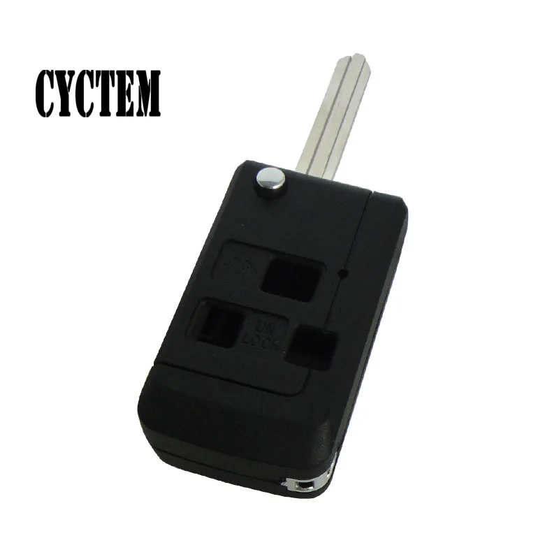CYCTEM Toy43 Uncut Blade Car Key Cover 3 Buttons Folding Modified Remote Shell Blank Fob Case Fit For Toyota Camry | Автомобили и