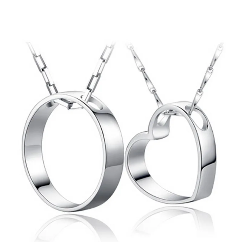 

XIYANIKE 925 Sterling Silver Couples With Concentric Pendant No Chian Necklace & Pendant For Women Fine Jewelry Collares VNS8073
