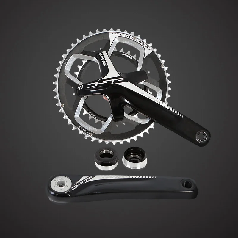 Crankset 172.5mm Дорожный велосипед AL7050 ЧПУ полый интегрированный коленчатый диск тормоза BB30 ось BB386EVO BCD110 34-50 т Кривошип 172,5 мм цепное колесо - Цвет: Crankset 172.5mm