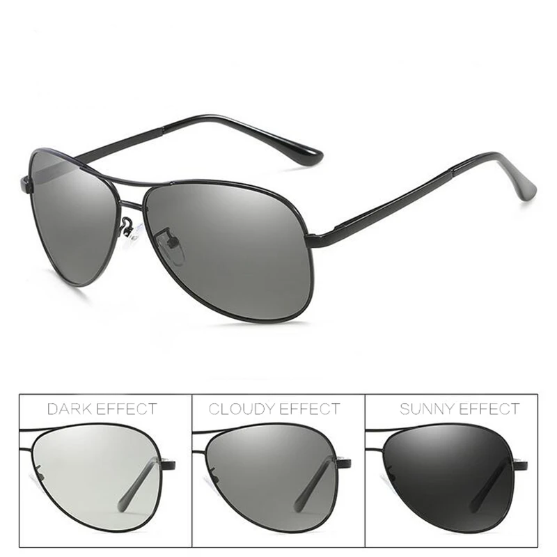 

Солнцезащитные очки Мужские фотохромные, поляризационные хамелеоновые, Обесцвечивающие, в большой оправе, Y775