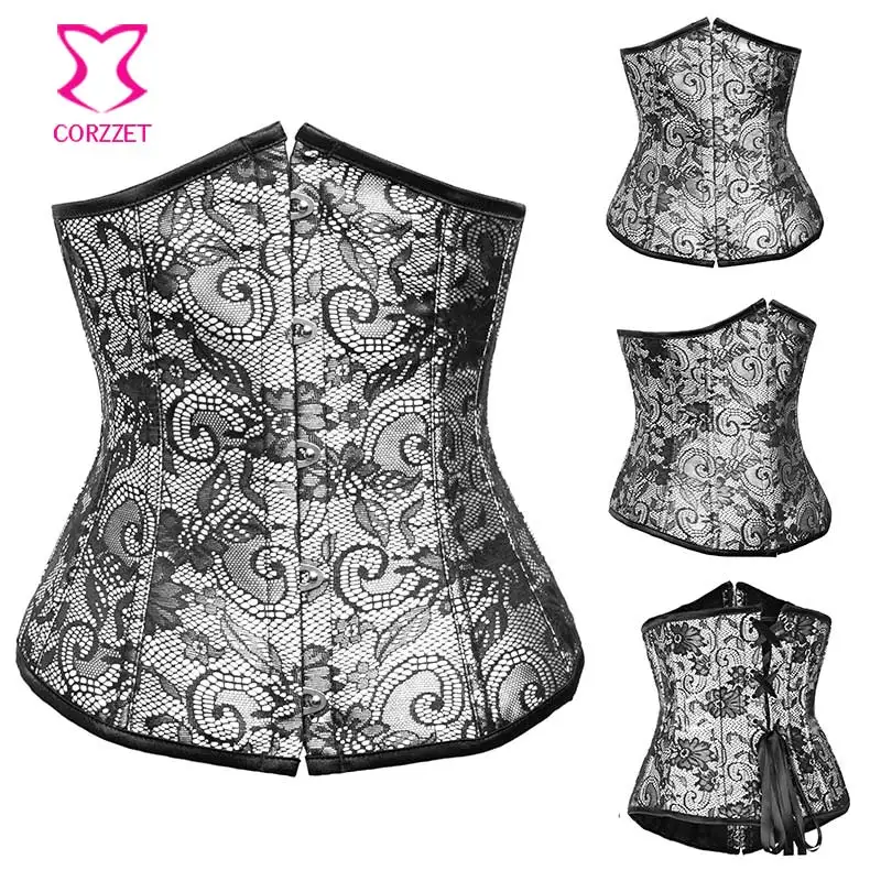 Зеленые атласные черные цветочные кружевные накладные сексуальные корсеты и