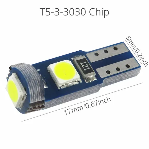 WLJH 10x 7 цветов Canbus T5 светодиодный 3030 SMD Автомобильный датчик кластера кольцо для ключей солнцезащитный козырек переключатель светильник лампа приборная панель лампа 12 В
