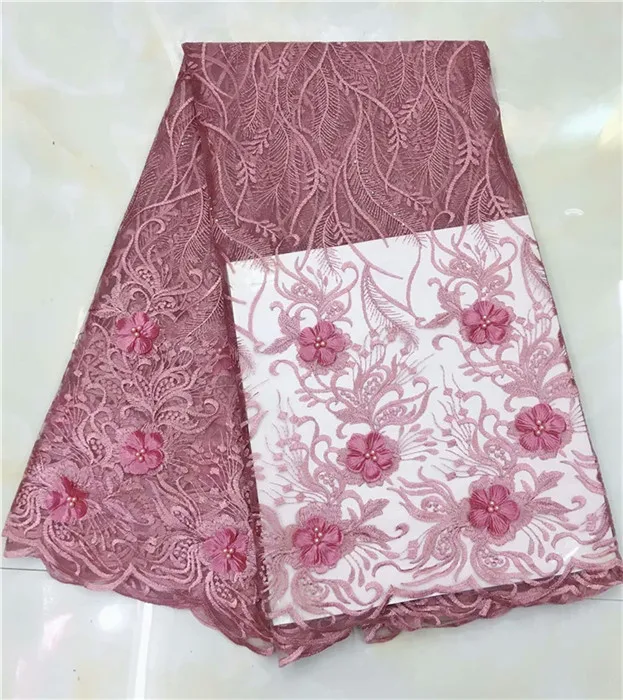 Кружевная ткань 3d Тюль с бисером и стразами в африканском стиле высокое качество