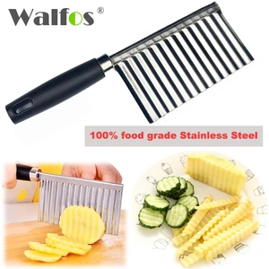 Нож WALFOS из нержавеющей стали для волнистой нарезки картофеля, кухонный резак гаджет для овощей и фруктов, инструменты для приготовления пищи, аксессуары для кухонных ножей