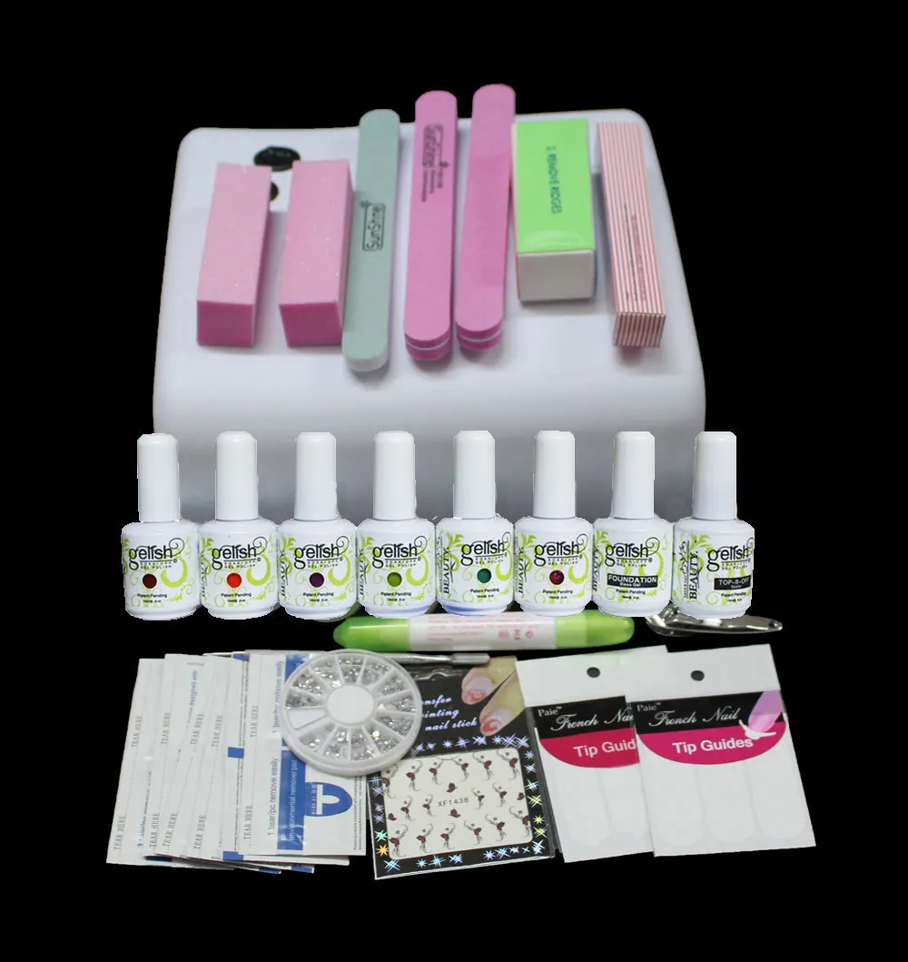 Комплект гель лаков для ногтей комплект УФ набор маникюра с лампой Гель лак