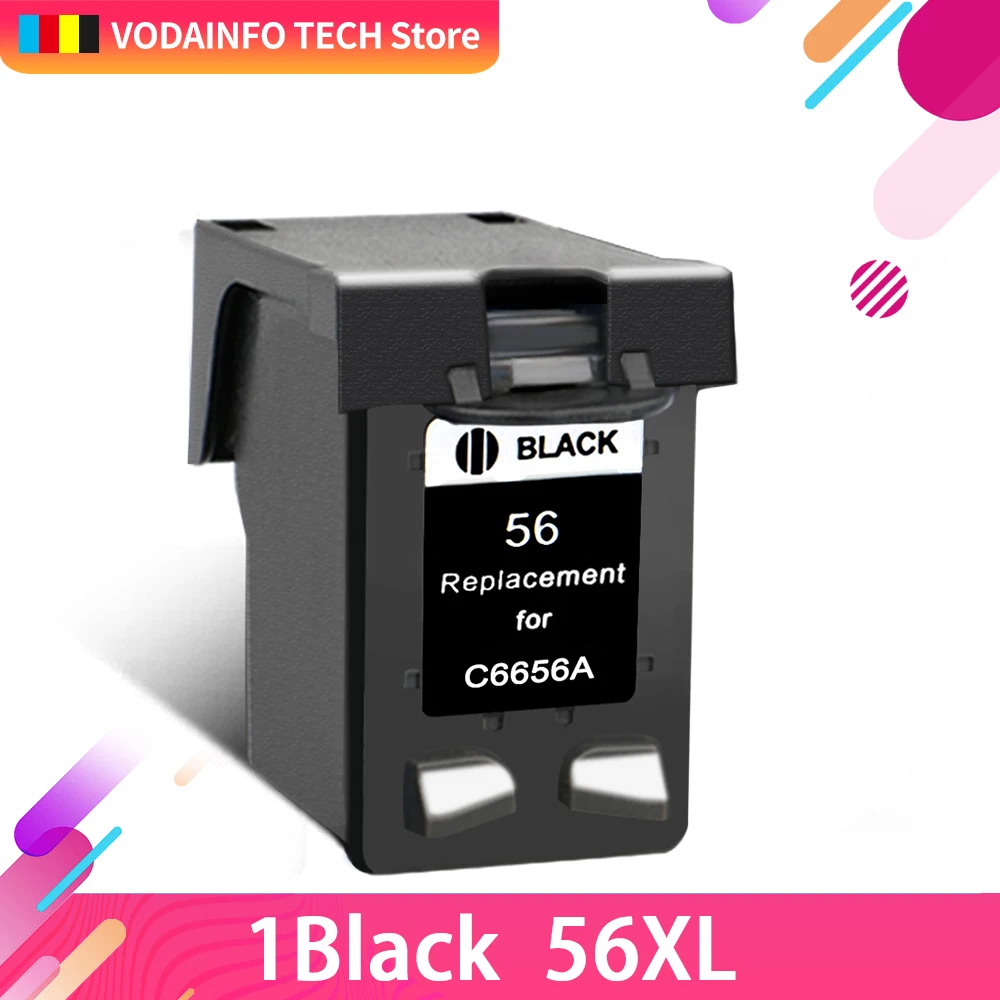 QSYRAINBOW 1bk чернильные картриджи совместимые с HP 56 hp56xl OfficeJet 5508 5510 5510v 5510xi 5515 C6656A C6657A