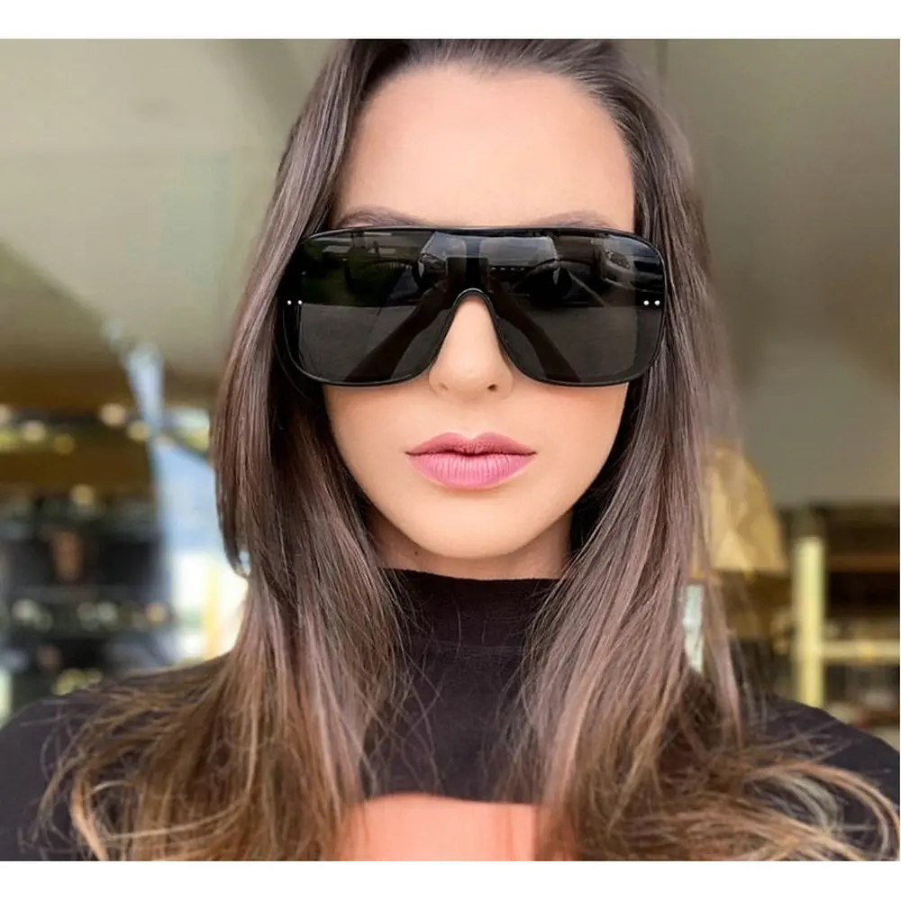 Супербольшие футуристические солнцезащитные очки оверсайз модные женские