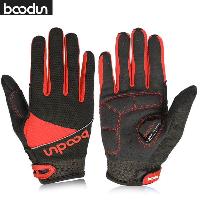 Мужские велосипедные перчатки BOODUN с сенсорным экраном полный палец ударопрочной