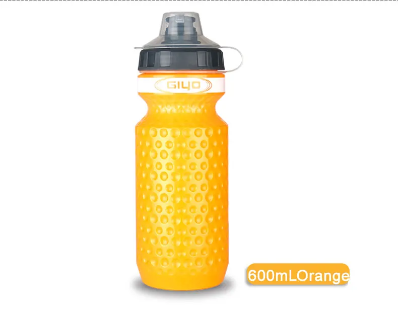 Orange GIYO 600 мл велосипедная бутылка для воды MTB велосипедная бутылка для воды походная велосипедная фляга уличная чашка спортивный велосипед чайник бутылка для воды - Цвет: Orange