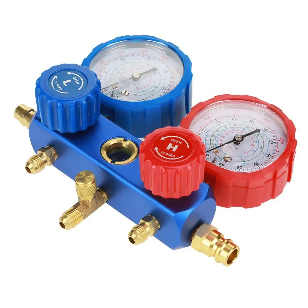 1 Set Air Manifold Gauge R134a Conditioning Refrigerant with 1.5m Charging Hoses Measuring Tools | Инструменты