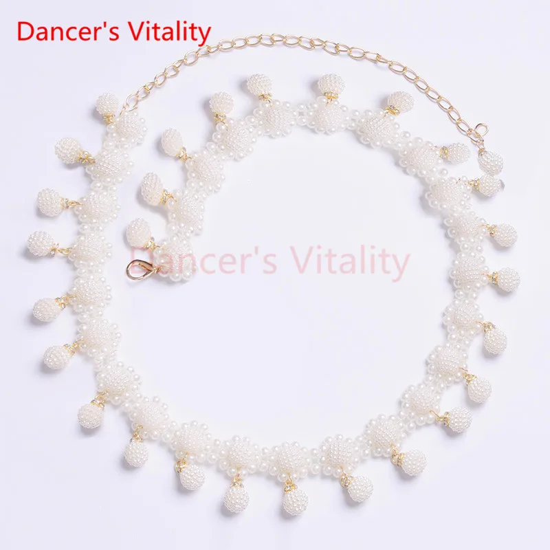 

Dancer's Vitality 2017 New Belly dance Waist Belt All-match Costume Decoration Bellydance Imitation Pearl Pendant Waist chain