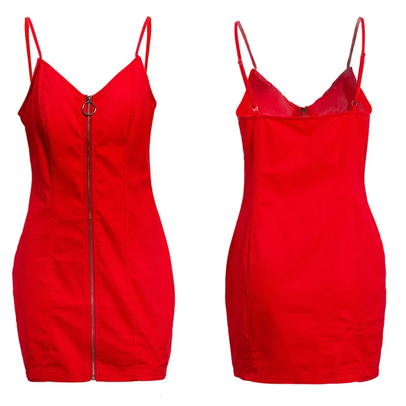 

Sexy Sundress Solid Spaghrtti Strap Bandage Evening Party Mni Dress Women Casual Off Shoulder Zipper Dresses Streetwear Vestidos
