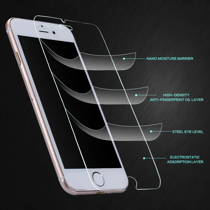 Ascromy 2 шт. для Apple iPhone 7 6 6S Plus 5 5S SE 5C 4 4S закаленное стекло защитная пленка 9 H передняя