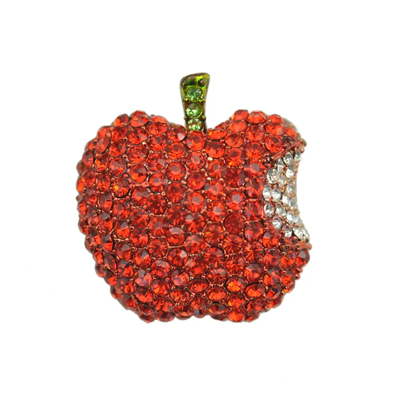 Модная брошь красное яблоко со стразами|apple brooch pin|brooch pinsfashion brooches pins |
