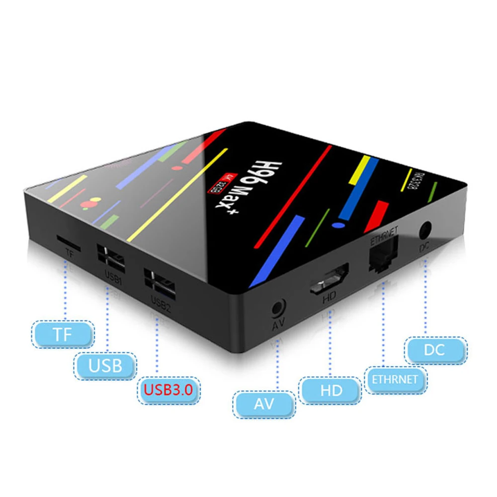 

H96MAX Plus Smart TV BOX Wireless Android 9.0 IPTV BOX 4K Media Player 4GB 64GB H96 Max + WIFI 2.4G 5G IPTV Set Top Box USB3.0