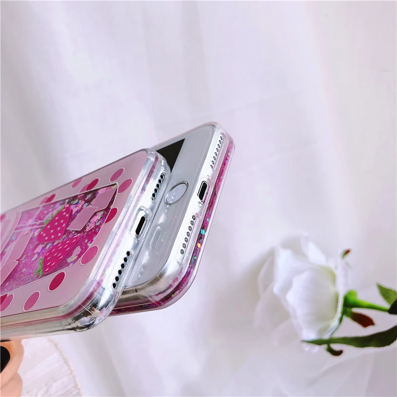 pink color Dynamic Liquid cat Case Quicksand Fun Milk tea cup phone For Apple iphone 6 6s 7 8 Plus X XS XR MAX |