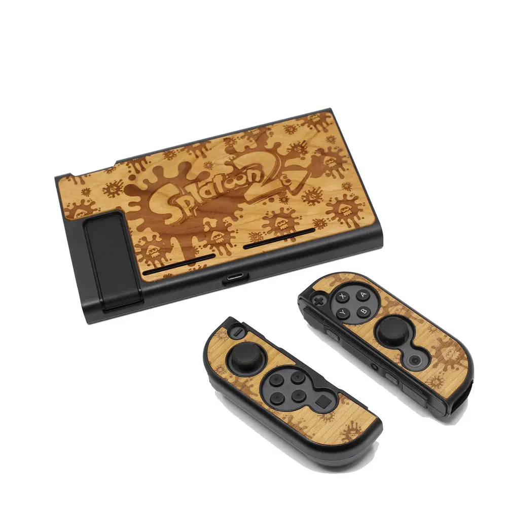 Splaton 2-Cherry Защитный кожух корпус для консольный переключатель Nintendo Joy-Con контроллер Деревянный чехол пыленепроницаемый сумка для переноски - Цвет: Splaton 2-Cherry