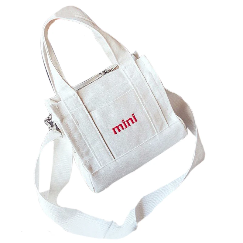 Корейская версия холщовой сумки через плечо с вышитыми буквами простая сумка для