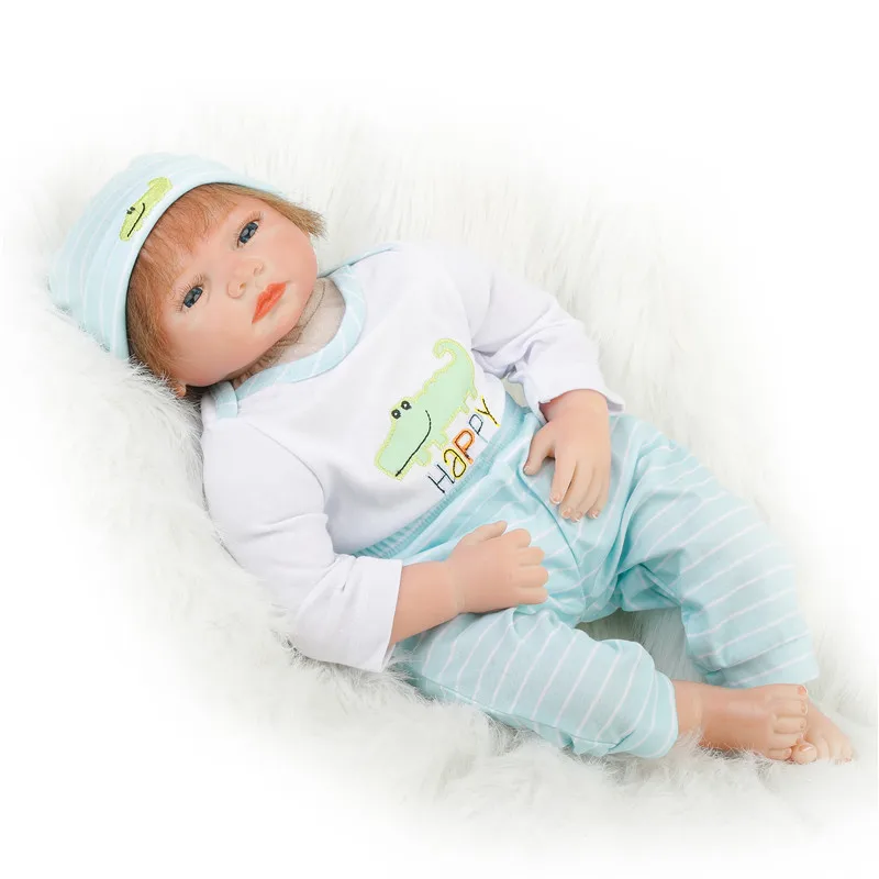 SanyDoll 22 дюйма 55 см силиконовые куклы Новорожденные реалистичный милый костюм
