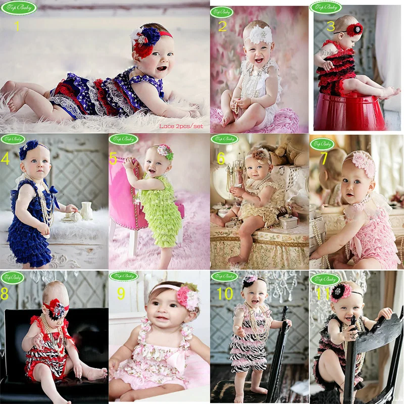 free shipping baby clothes wholesale top summer grils lesbine romper+headdress flower suit in stock | Детская одежда и обувь