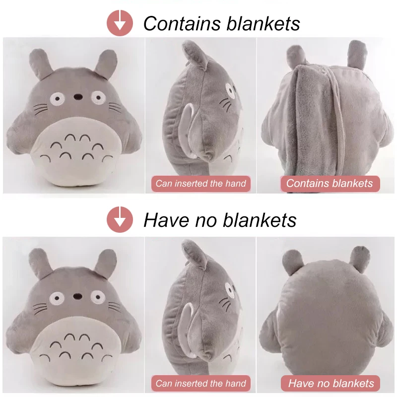 Мультяшное одеяло Totoro с кондиционированием воздуха вставленная ручная Подушка