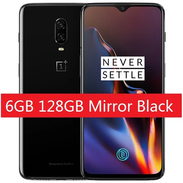 mirroblack 6gb 128gb Oneplus 6 T 6 T 128 ГБ в дисплей отпечатков пальцев Snapdragon 845 6,4" полный экран 19,5: 9 20MP двойной камера мобильный телефон - Цвет: mirroblack 6gb 128gb