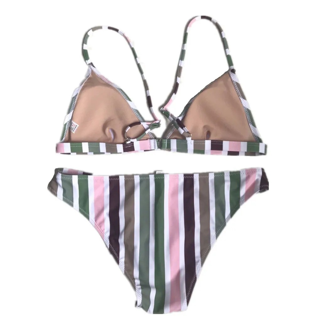 Женский купальник в радужную полоску с принтом комплект бикини бандаж танкини