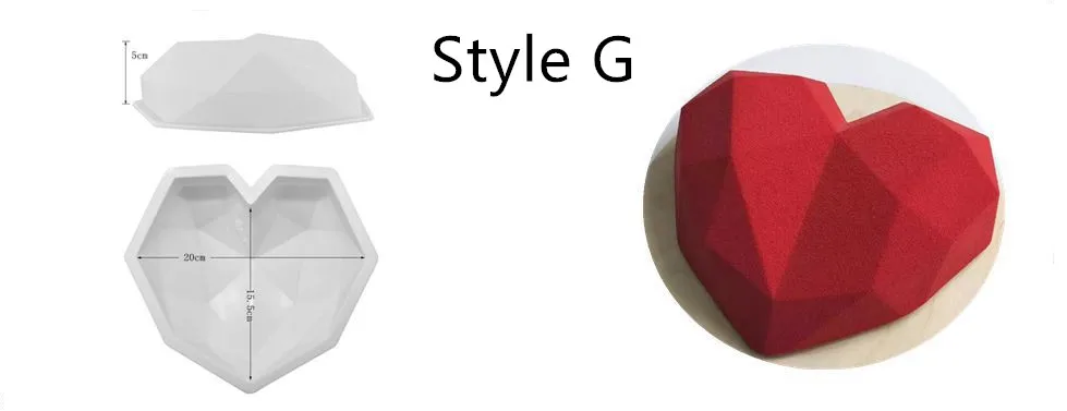 Style G SHENHONG поп-форма для украшения торта, 3D силиконовые формы для выпечки, круглые торты в форме сердца, пирожные, мусс для приготовления десерта, сковороды, шоколадные Инструменты - Цвет: Style G