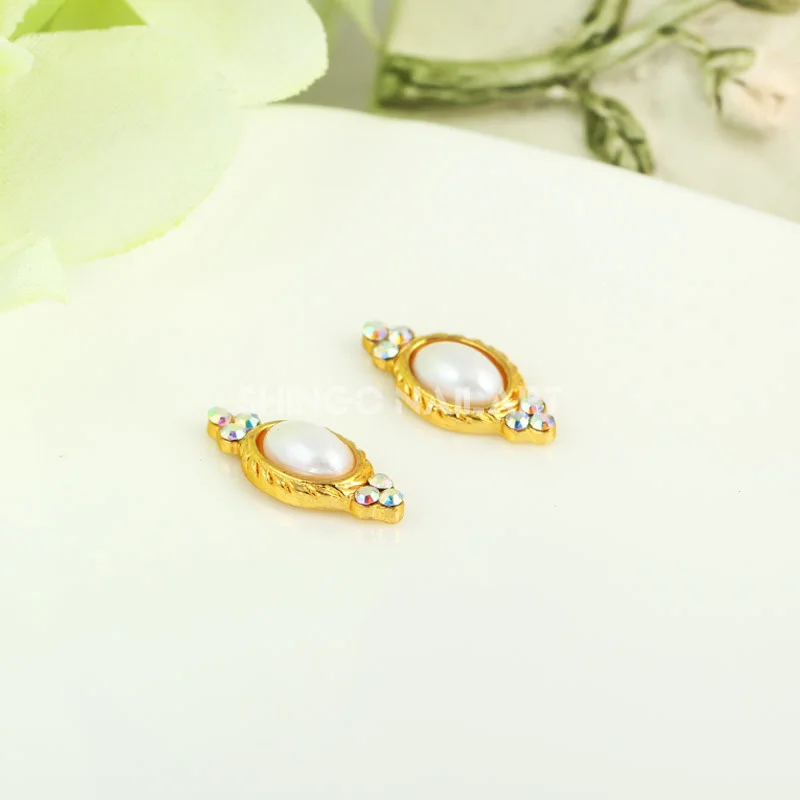 Новинка 10 шт. сплав стразы жемчужный элемент украшение для ногтей 3d