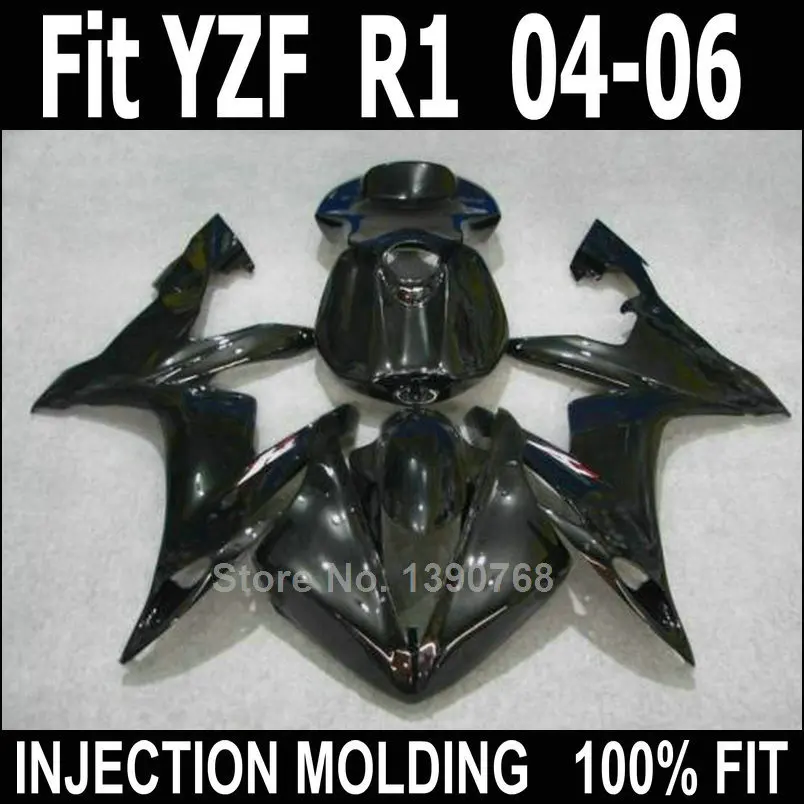 Aftermarket части корпуса Обтекатели для Yamaha литья под давлением YZFR1 2004 2005 2006 черный