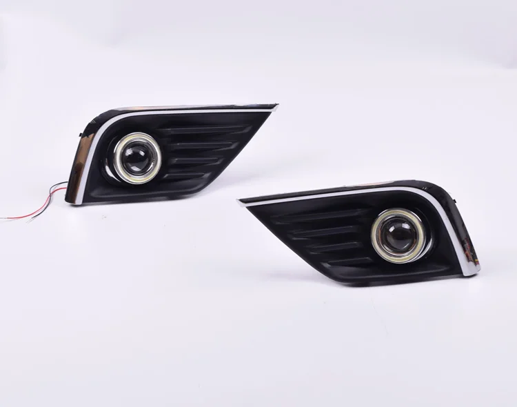 QINYI инновационный COB angel eye Светодиодный дневной ходовой светильник DRL+ галогенный противотуманный светильник+ объектив проектора для Nissan teana altima