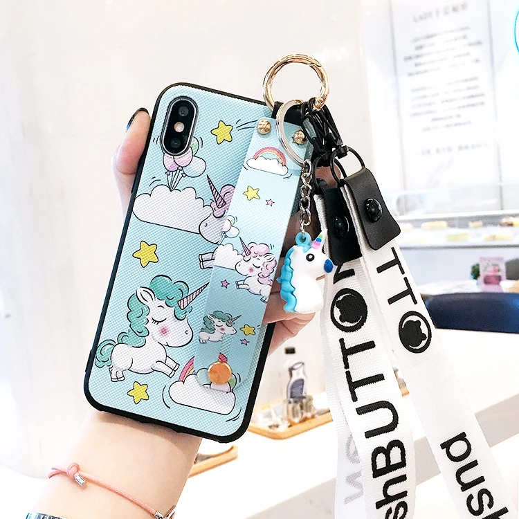 Мягкий ТПУ чехол для телефона Oneplus 7 pro ремешок на запястье 3 3T 1 + 5 5T One plus6 6T милый