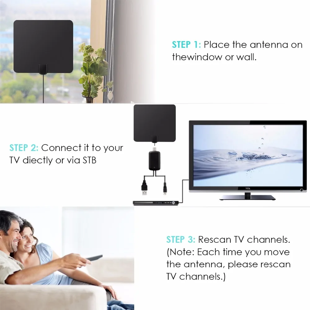 Цифровая ТВ антенна SOONHUA Freeview с высоким коэффициентом усиления домашний