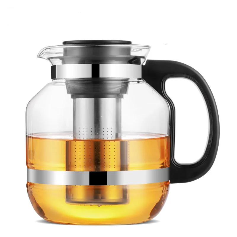 

Teapot Glass borosilica Large Capacity Stainless Steel Infuser Heated Container tea Pot Maker Coffee party kettle Filter Baskets