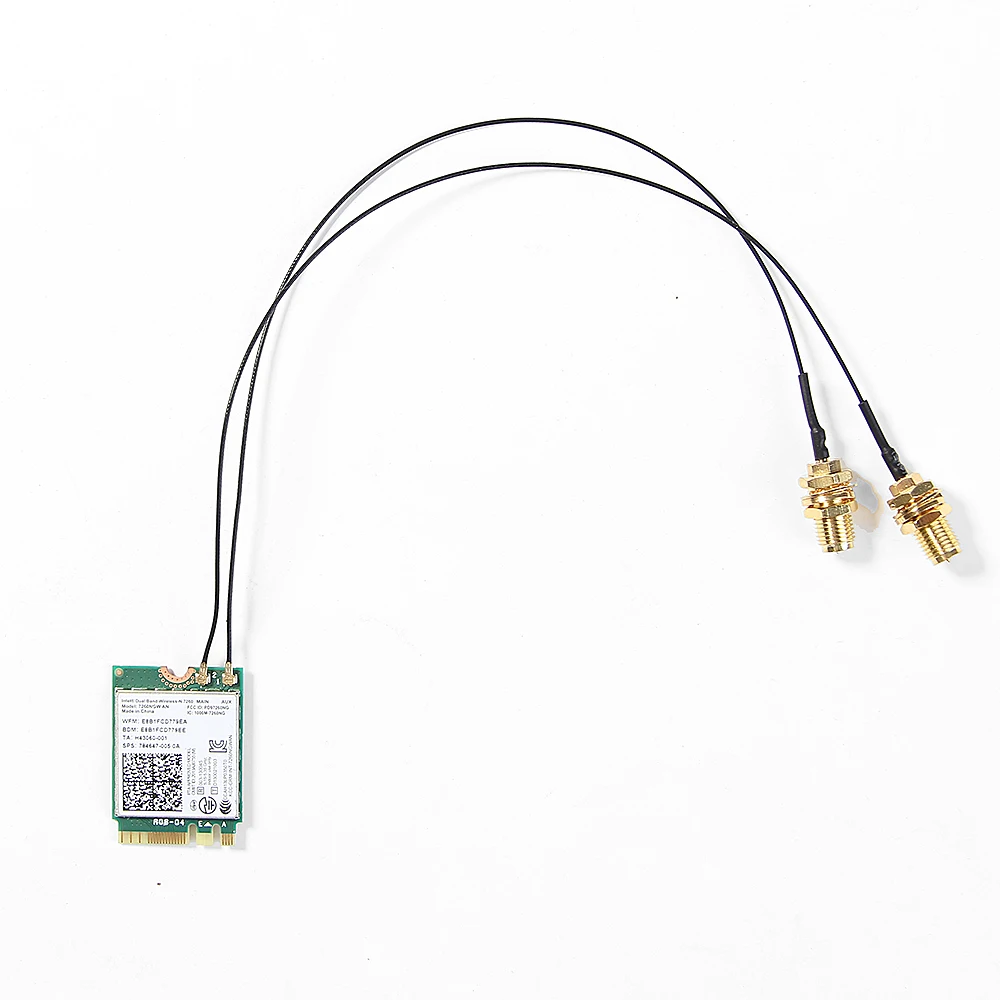 

2Pcs U.FL IPEX MHF4 to RP-SMA 0.81mm RF Pigtail Cable Antenna For Intel AX200 9260NGW 8260NGW 8265NGW NGFF M.2 WiFi Card router