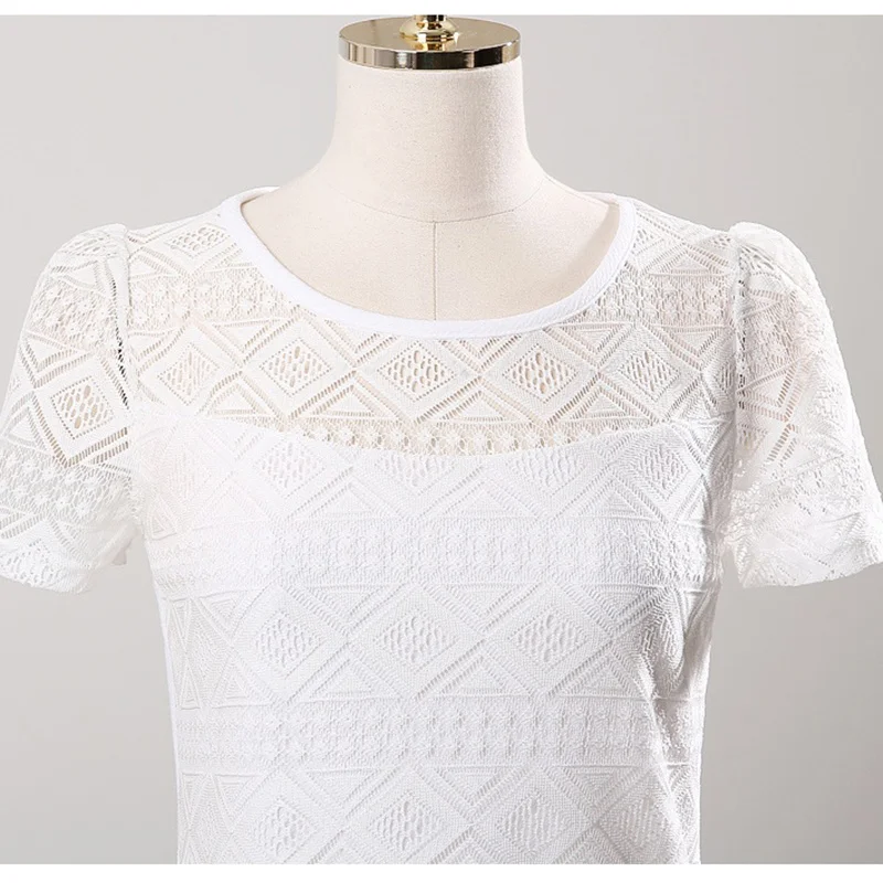 2017 Женская одежда шифоновая кружевная блузка кроше женские корейские рубашки