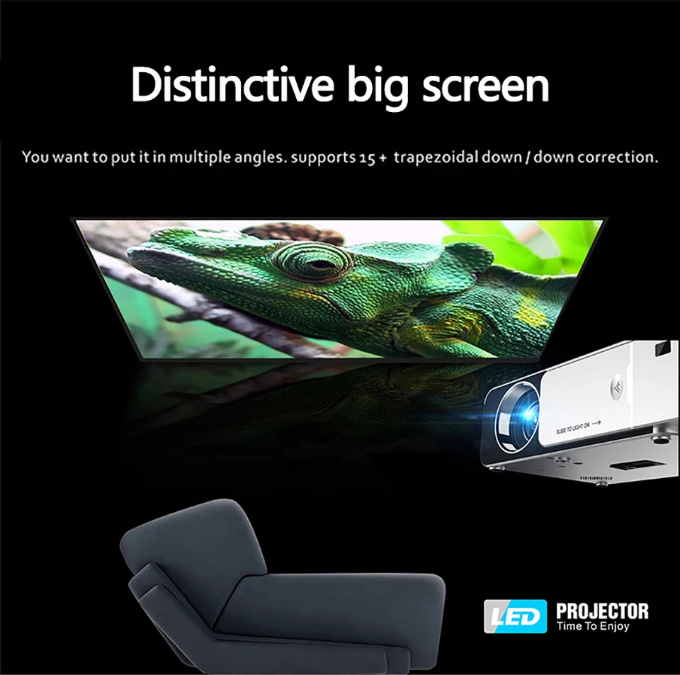 T6 светодиодный проектор HD 3500 люмен портативный HDMI USB поддержка 4K 1080p домашний кинотеатр проектор