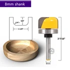 8 мм shank-1PCS, бесплатная доставка, Глубокий круглый нижний Гравировальный фрезерный станок, нож для обрезки, деревообрабатывающий станок, триммер