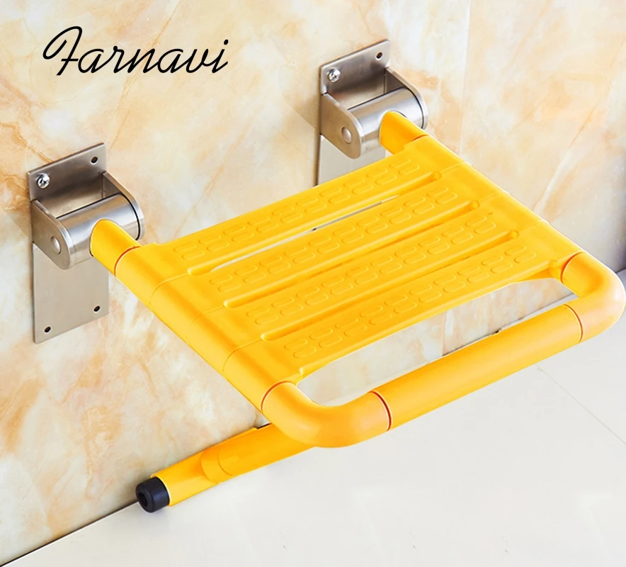 Настенное крепление складной Душ кресло с ног Поддержка Нержавеющая сталь