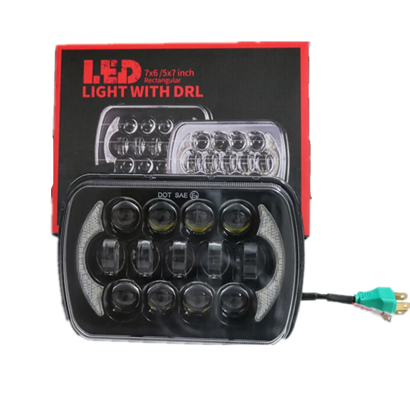 2 шт. 5x7 &quotавто DRL светодиодные фары дюймов для грузовика Led 6x7&quot 105 Вт H4 квадратные