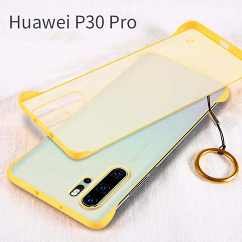 Безрамное кольцо Роскошный чехол из ПУ для Huawei P30 Pro защитная подушка