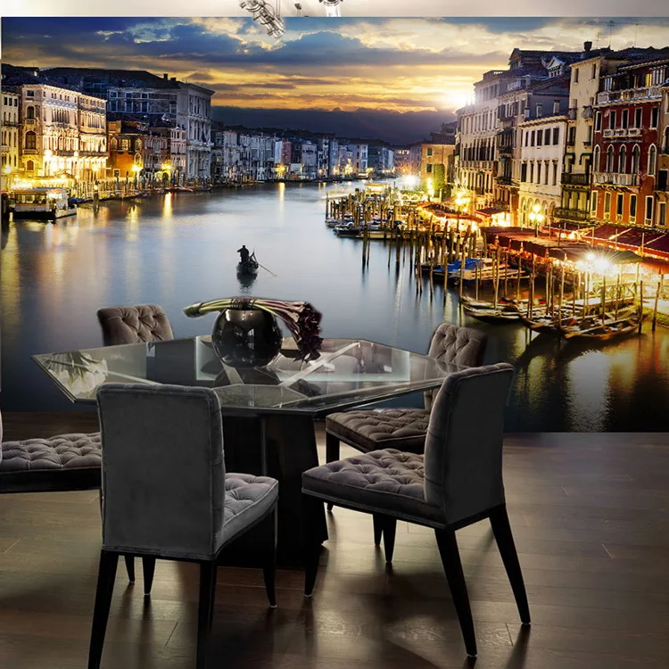 

3D photo wallpaper 3D European Water City mural living room sofa TV background wall coffee house bar bedroom wallpaper mural