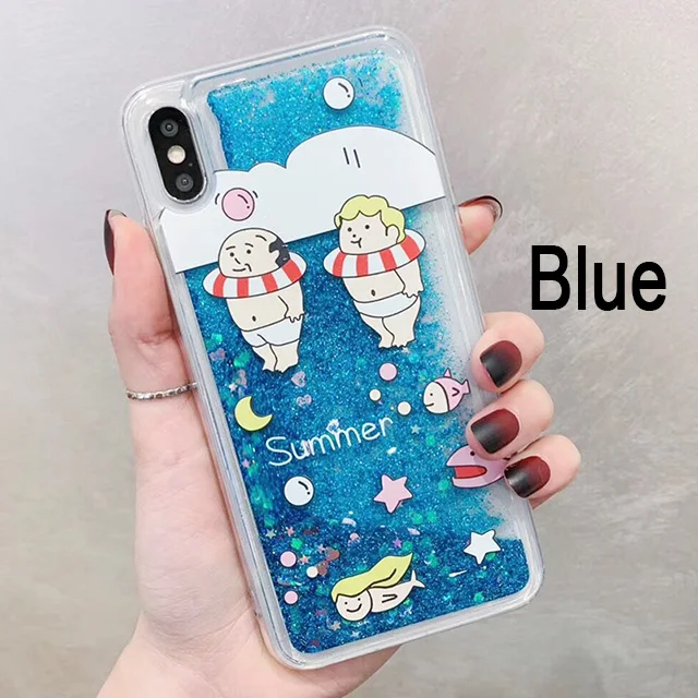 Blue Мультяшный слон Дамбо Жидкий чехол для Red mi Note 7 Pro 6 5 5A 4A 4X S2 5 plus чехол для Xiaomi mi 9 SE 8 A1 A2 Lite 6X F1 чехол - Цвет: Blue