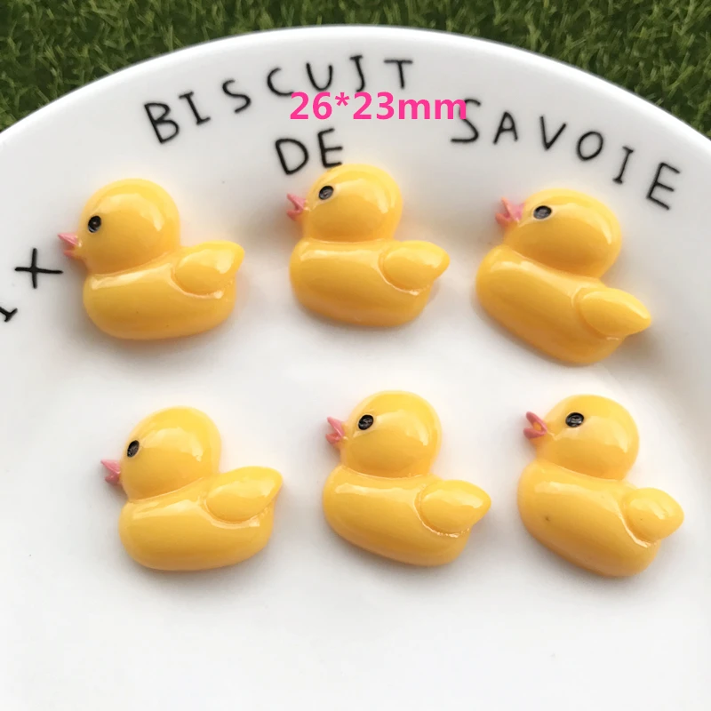 10 шт./лот кабошоны с плоской спинкой из смолы аксессуары желтой утки каваи