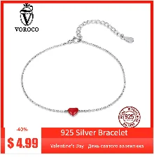 Voroco настоящий 925 пробы, серебряные серьги-гвоздики, красное сердце, любовь, звезда, луна, цветок, серебро 925, ювелирное изделие, свадебные серьги для женщин