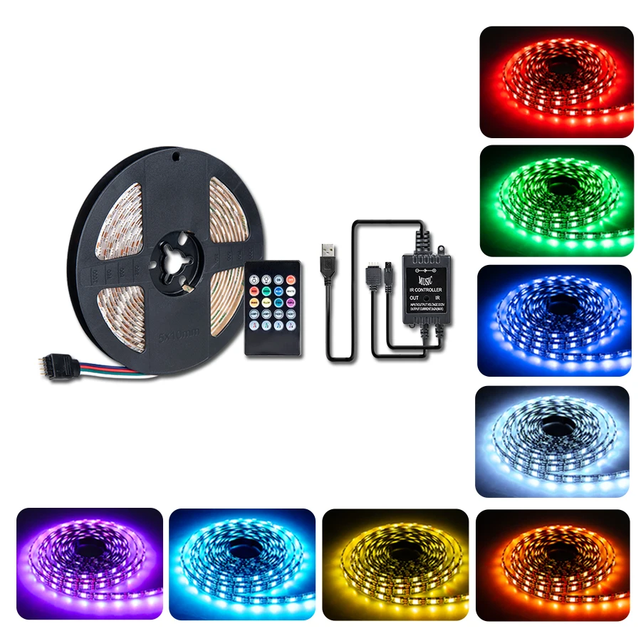 Цветная (RGB) светильник автомобиля RGB Светодиодные ленты Цвета Декоративные